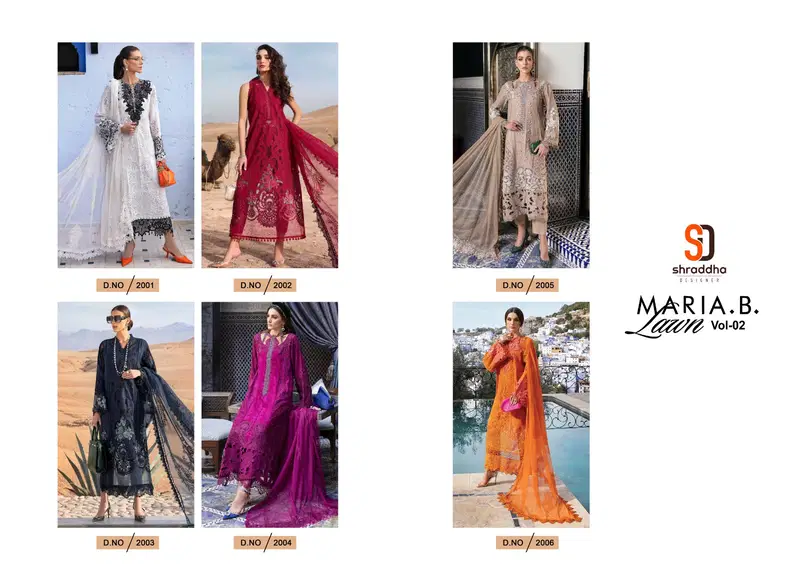 Maria B Lawn Vol 2 By Shraddha Pure Cotton Pakistani Suits Orders In India